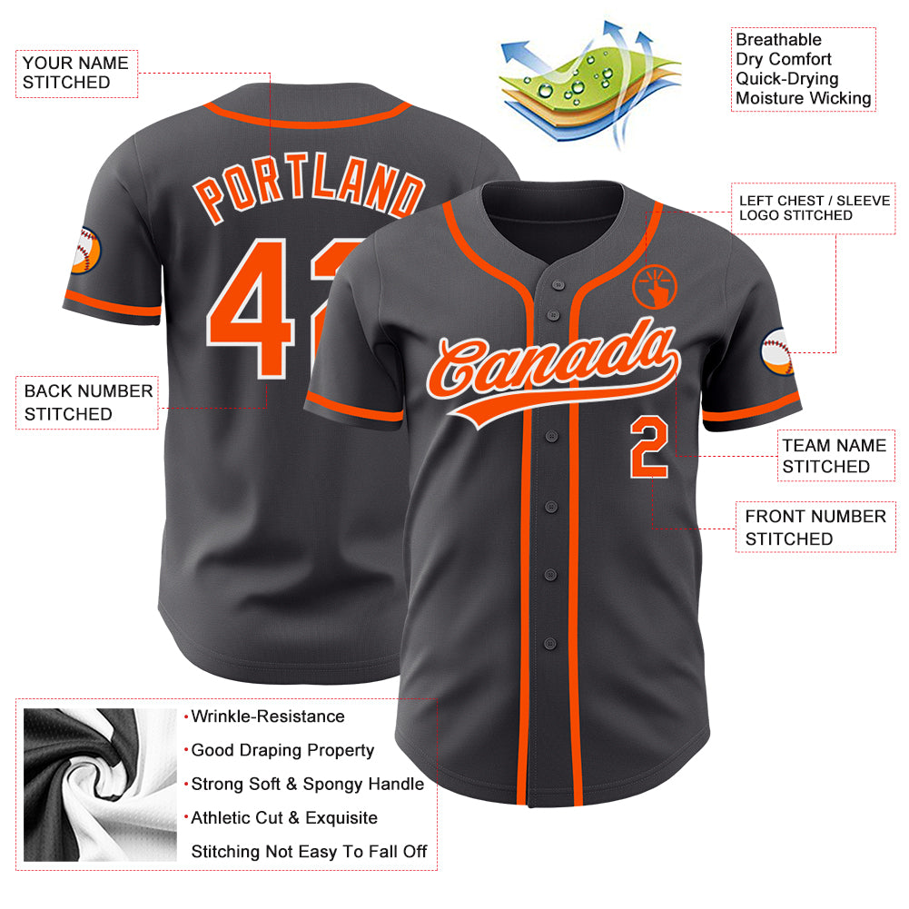 Custom-Steel-Gray-Orange-White-Baseball-MLB-Jersey-5871