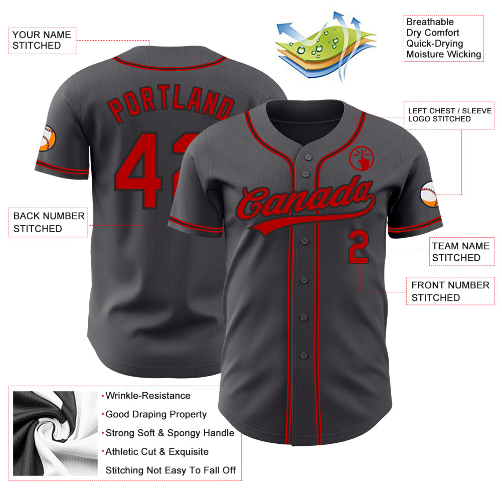 Custom-Steel-Gray-Red-Black-Baseball-MLB-Jersey-1241
