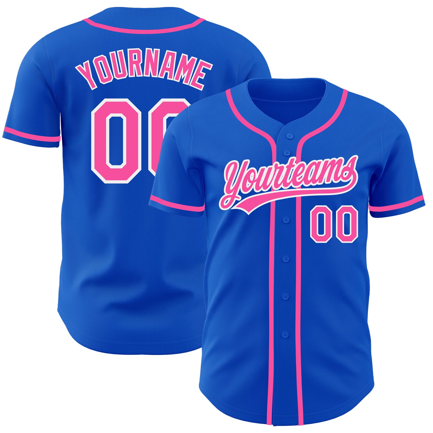 Custom-Thunder-Blue-Pink-White-Baseball-MLB-Jersey-5247