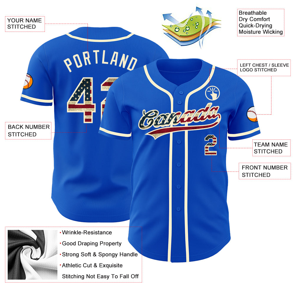 Custom-Thunder-Blue-Vintage-USA-Flag-Cream-Baseball-MLB-Jersey-7967