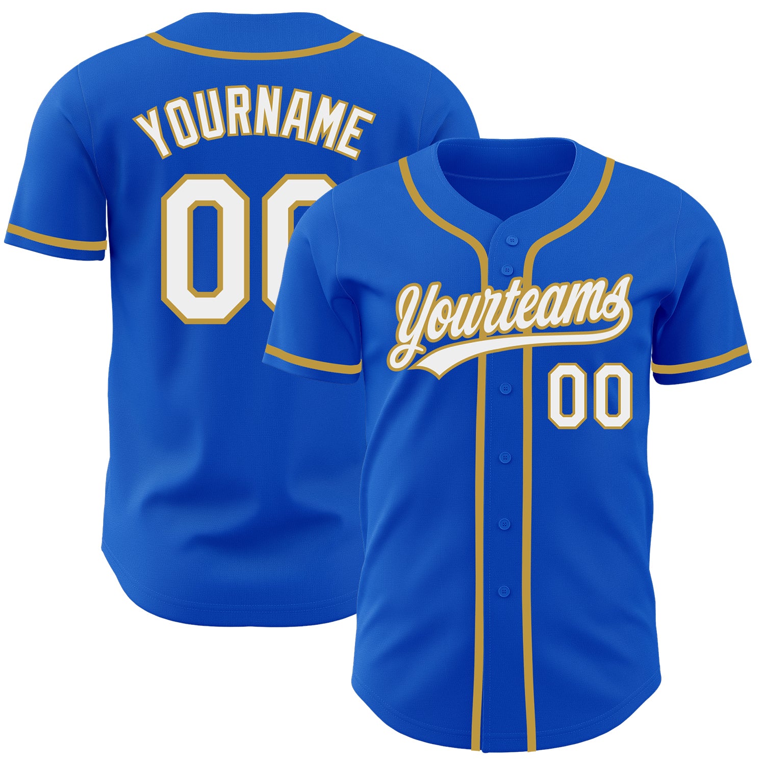 Custom-Thunder-Blue-White-Old-Gold-Baseball-MLB-Jersey-8891