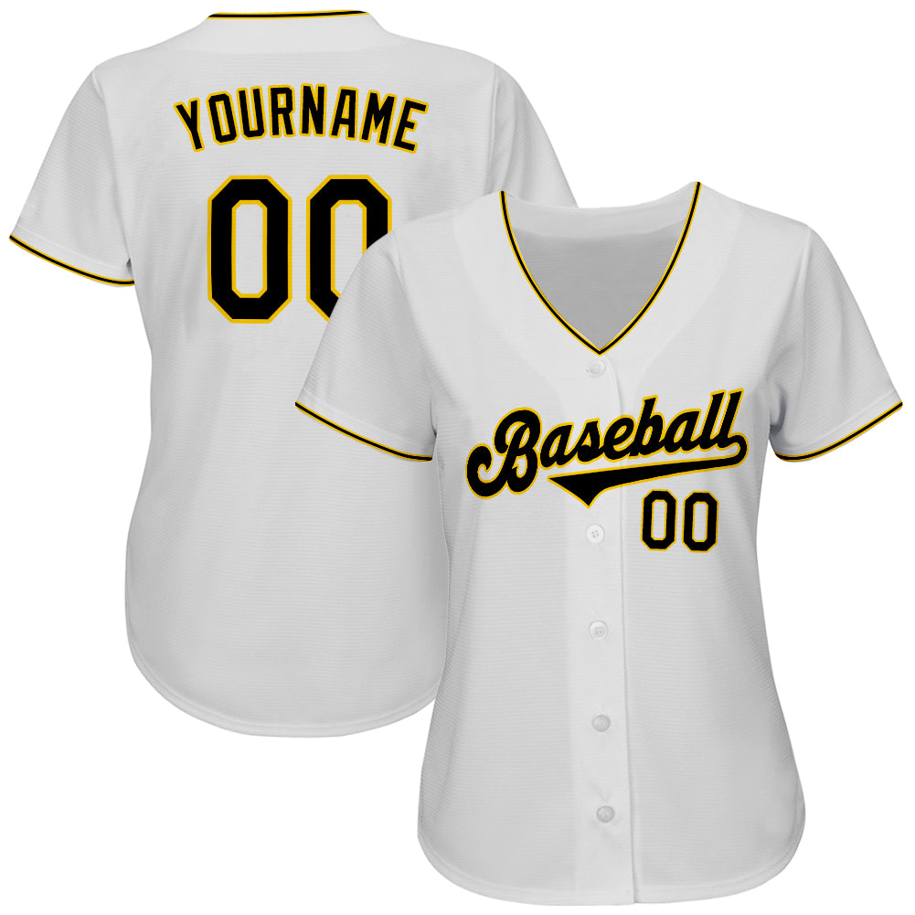 Custom-White-Black-Gold-Baseball-MLB-Jersey-8004
