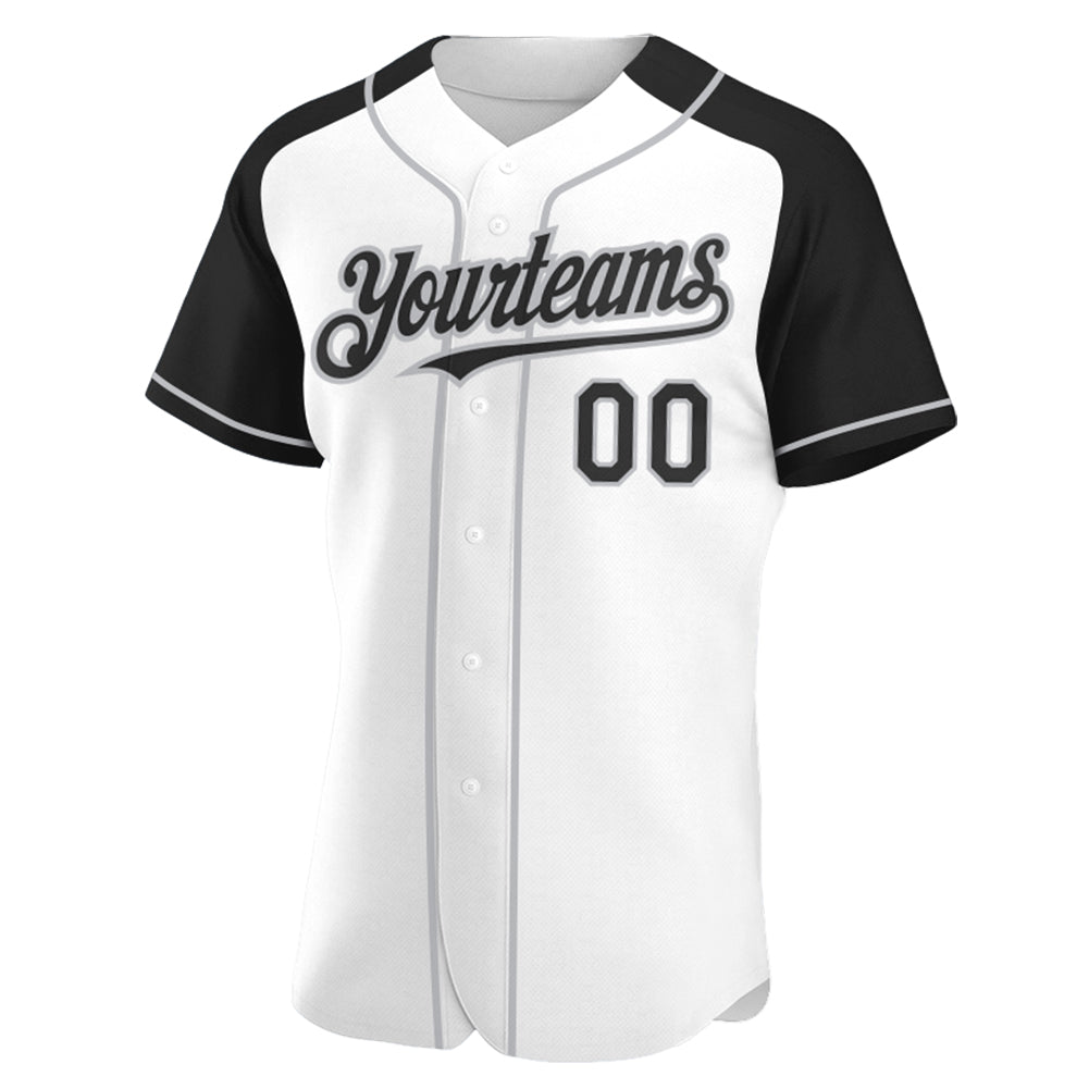 Custom-White-Black-Gray-Baseball-MLB-Jersey-7732