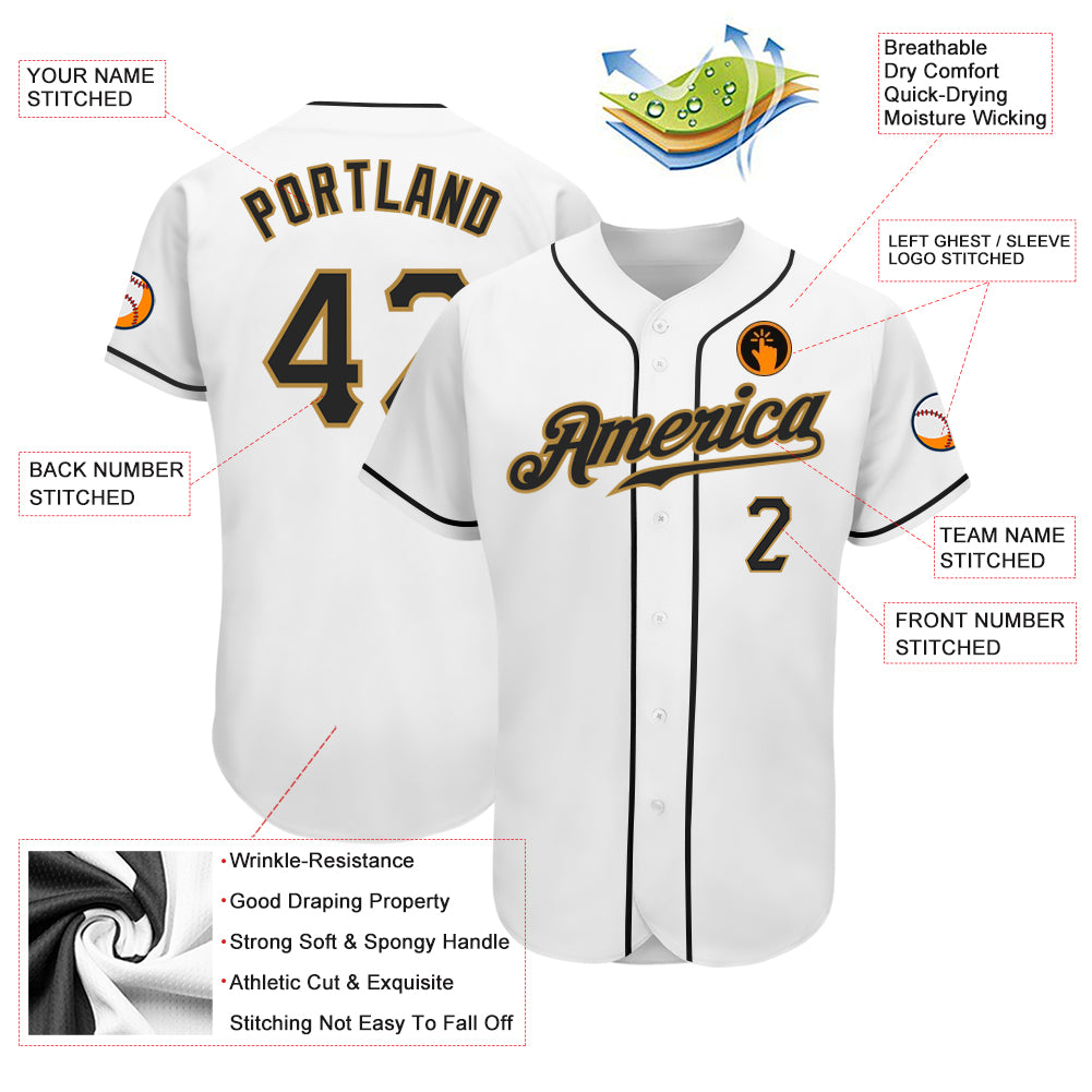 Custom-White-Black-Old-Gold-Baseball-MLB-Jersey-9101