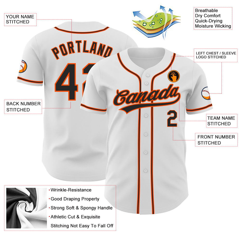 Custom-White-Black-Orange-Baseball-MLB-Jersey-6510