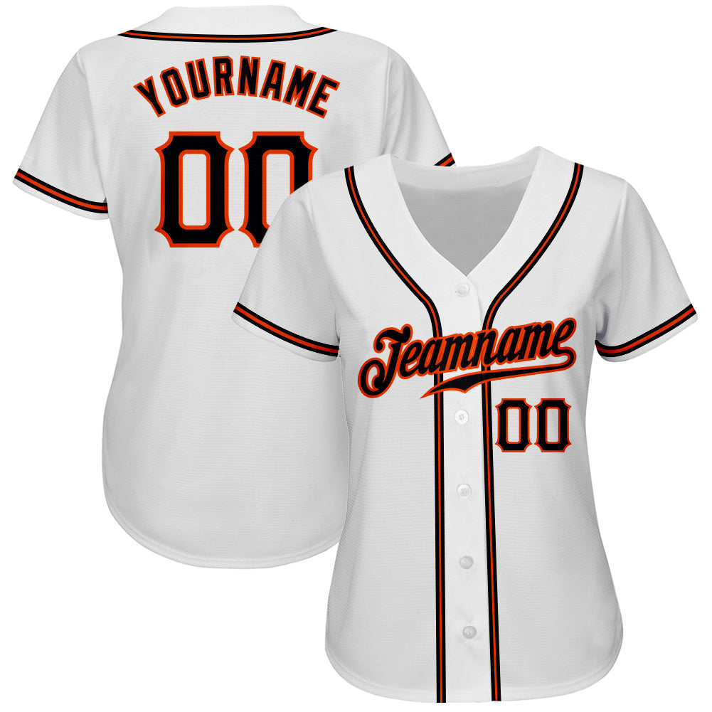 Custom-White-Black-Orange-Baseball-MLB-Jersey-8264