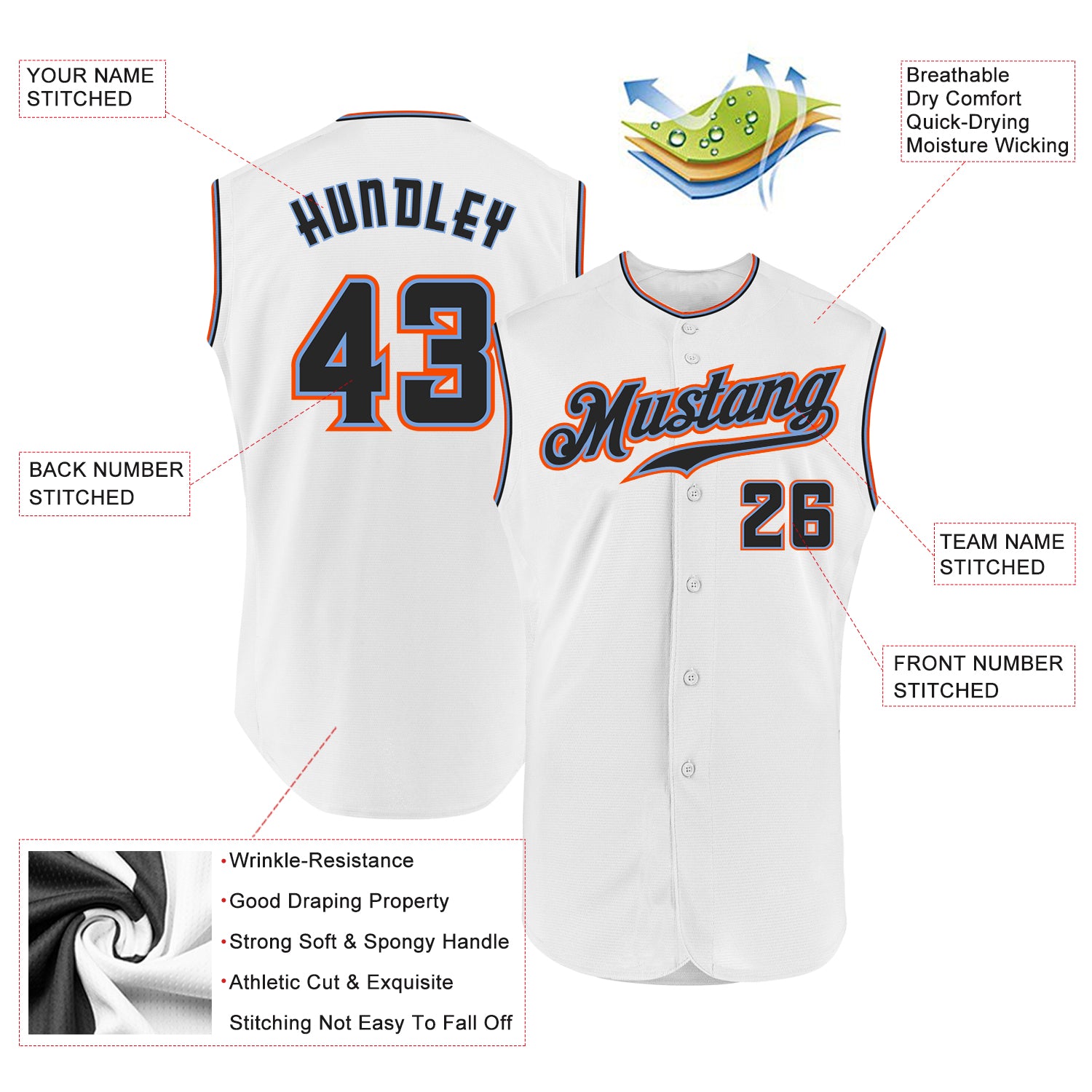 Custom-White-Black-Orange-Sleeveless-Baseball-MLB-Jersey-4359