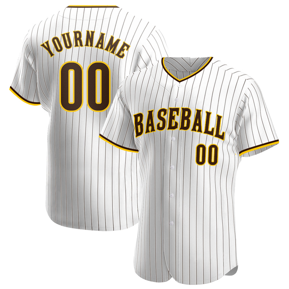 Custom-White-Brown-Pinstripe-Brown-Gold-Baseball-MLB-Jersey-4209