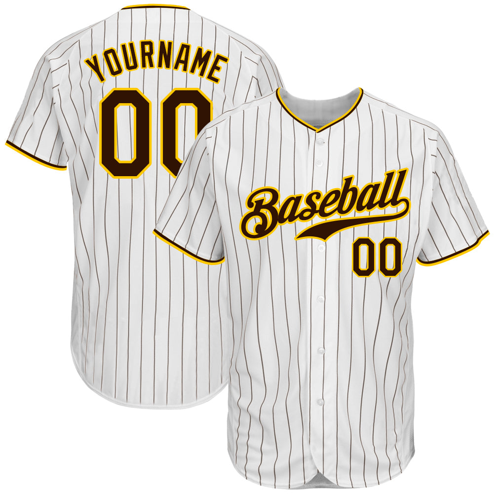 Custom-White-Brown-Pinstripe-Brown-Gold-Baseball-MLB-Jersey-4434