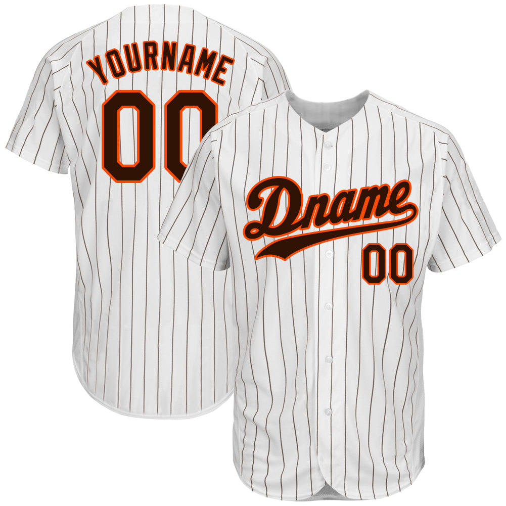 Custom-White-Brown-Pinstripe-Brown-Orange-Baseball-MLB-Jersey-3491