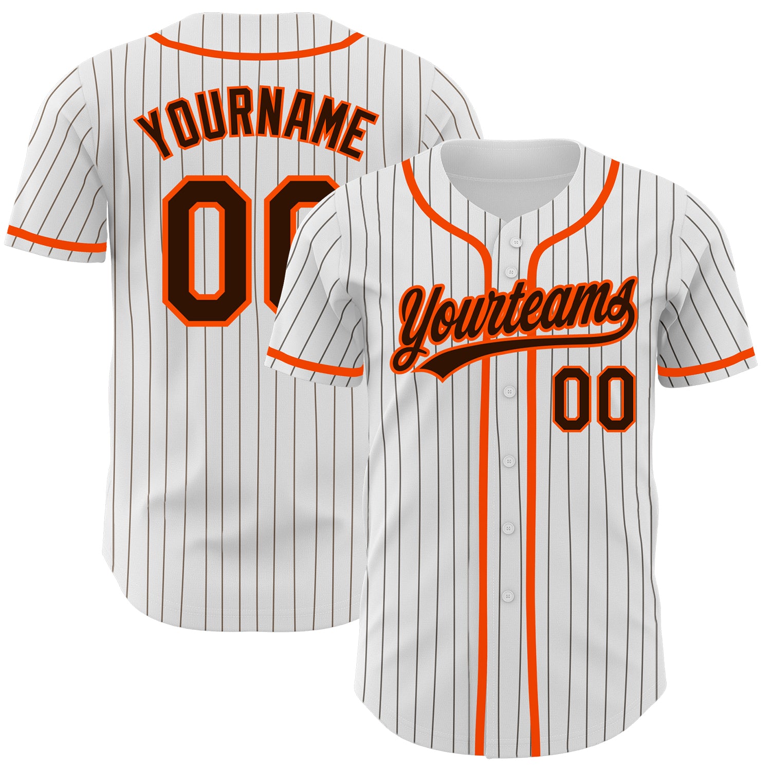 Custom-White-Brown-Pinstripe-Brown-Orange-Baseball-MLB-Jersey-9143