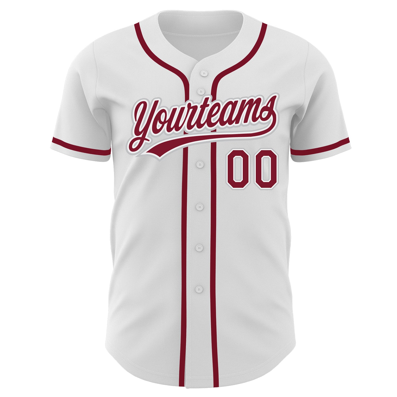 Custom-White-Crimson-Gray-Baseball-MLB-Jersey-9480