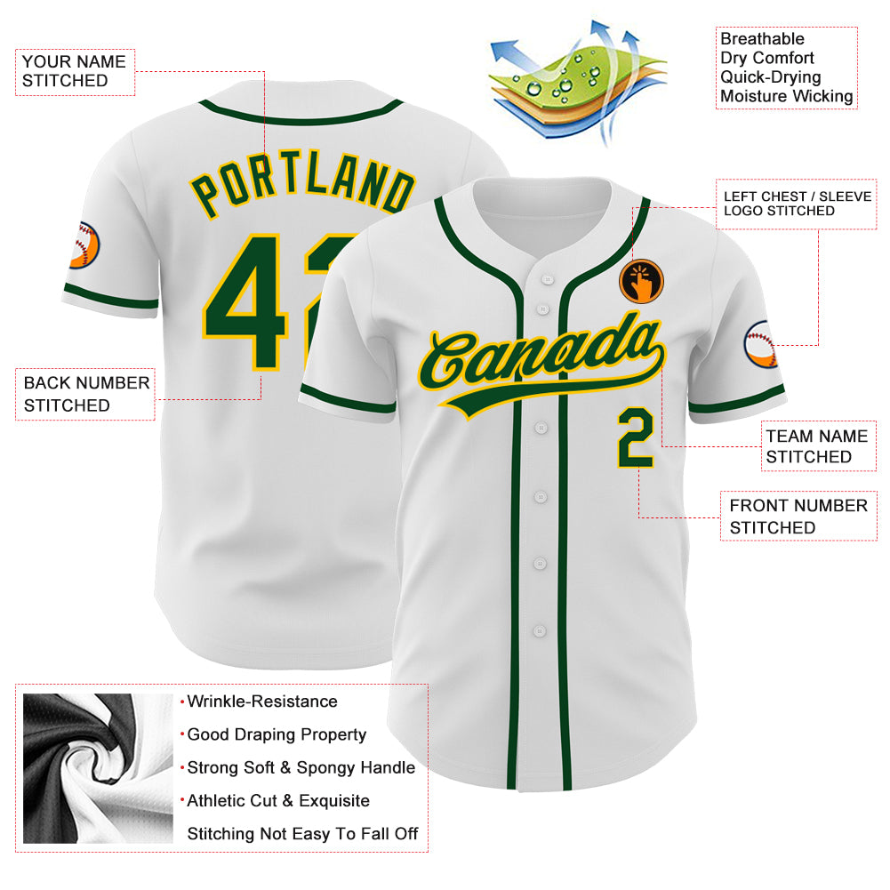 Custom-White-Green-Gold-Baseball-MLB-Jersey-2476