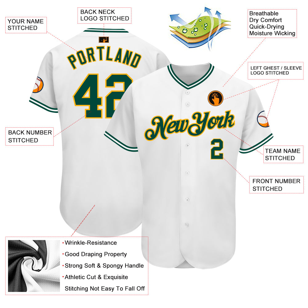Custom-White-Green-Gold-Baseball-MLB-Jersey-3908