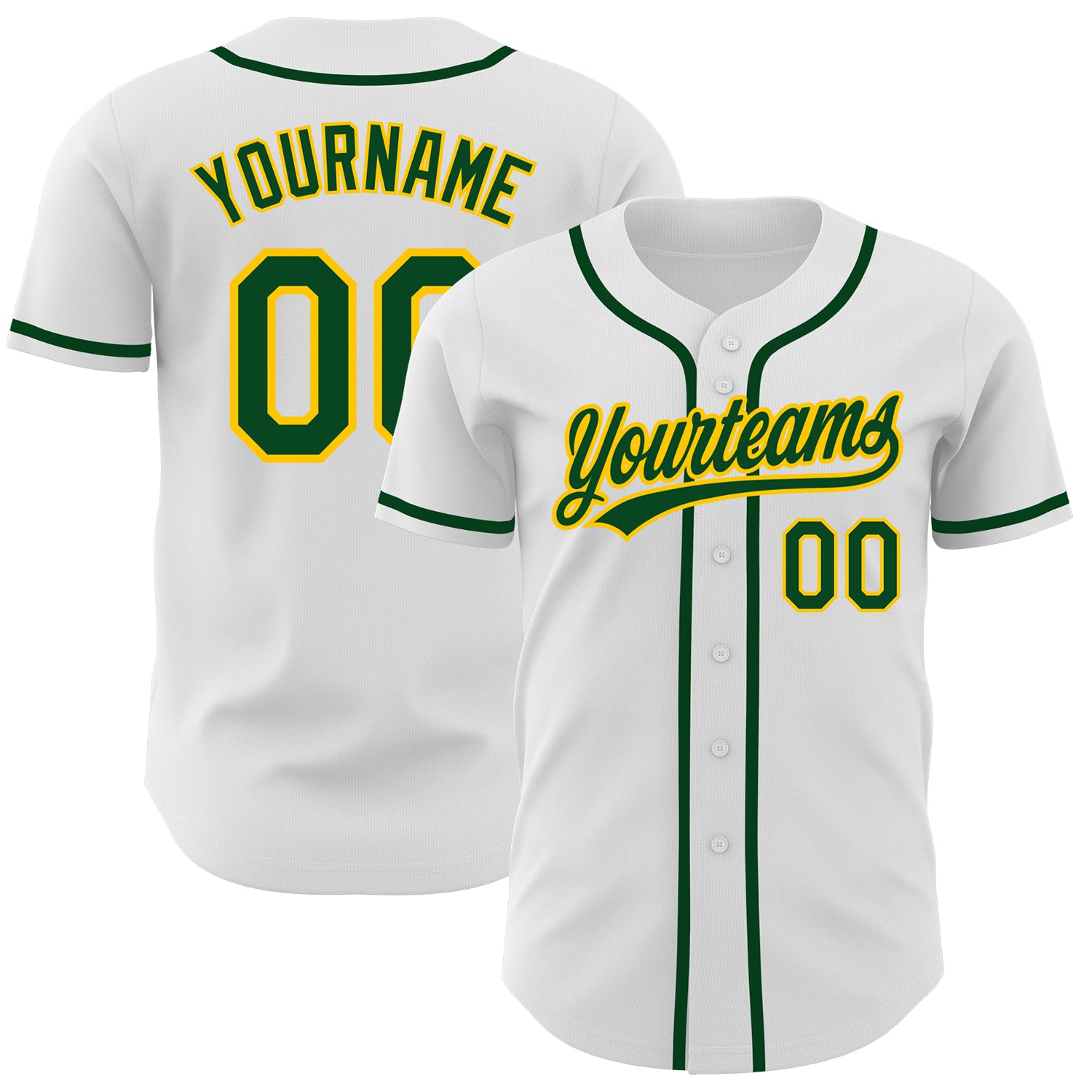 Custom-White-Green-Gold-Baseball-MLB-Jersey-8819