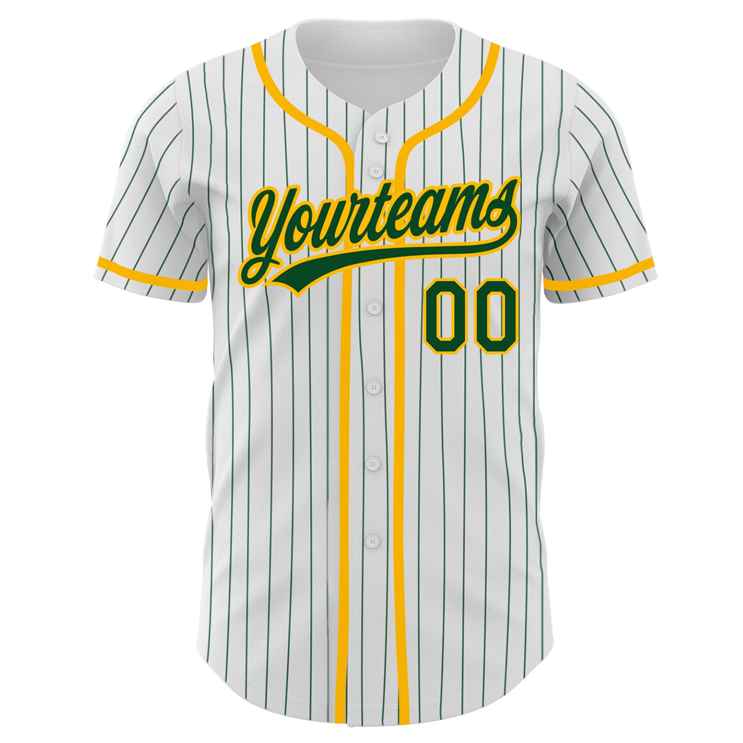 Custom-White-Green-Pinstripe-Green-Gold-Baseball-MLB-Jersey-7409
