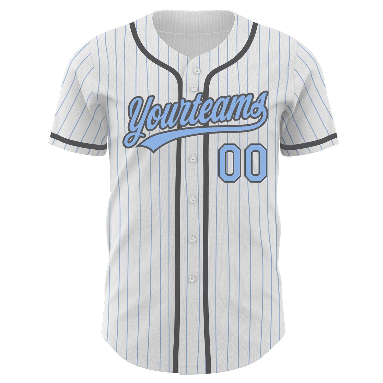Custom-White-Light-Blue-Pinstripe-Light-Blue-Steel-Gray-Baseball-MLB-Jersey-6907