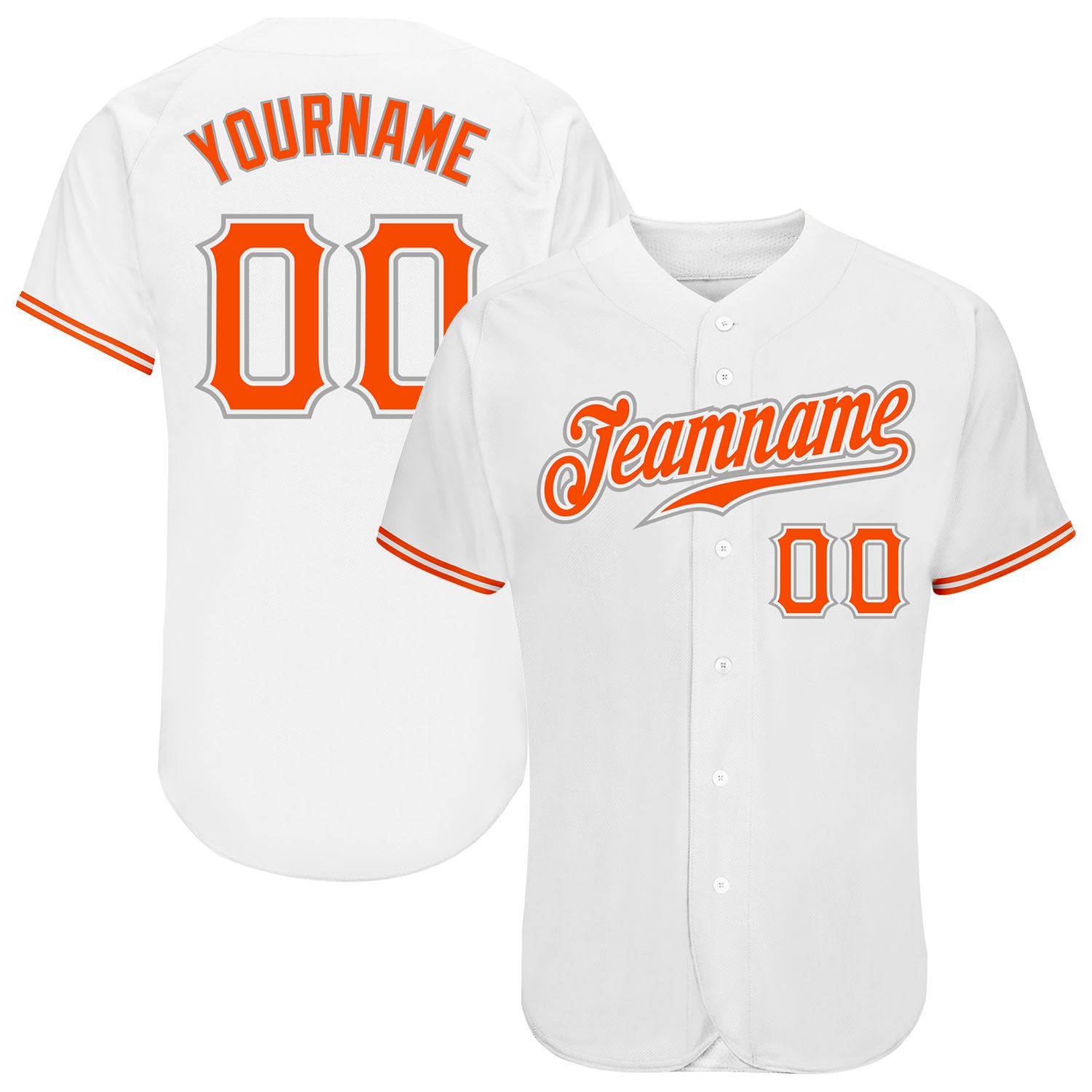 Custom-White-Orange-Gray-Baseball-MLB-Jersey-7789