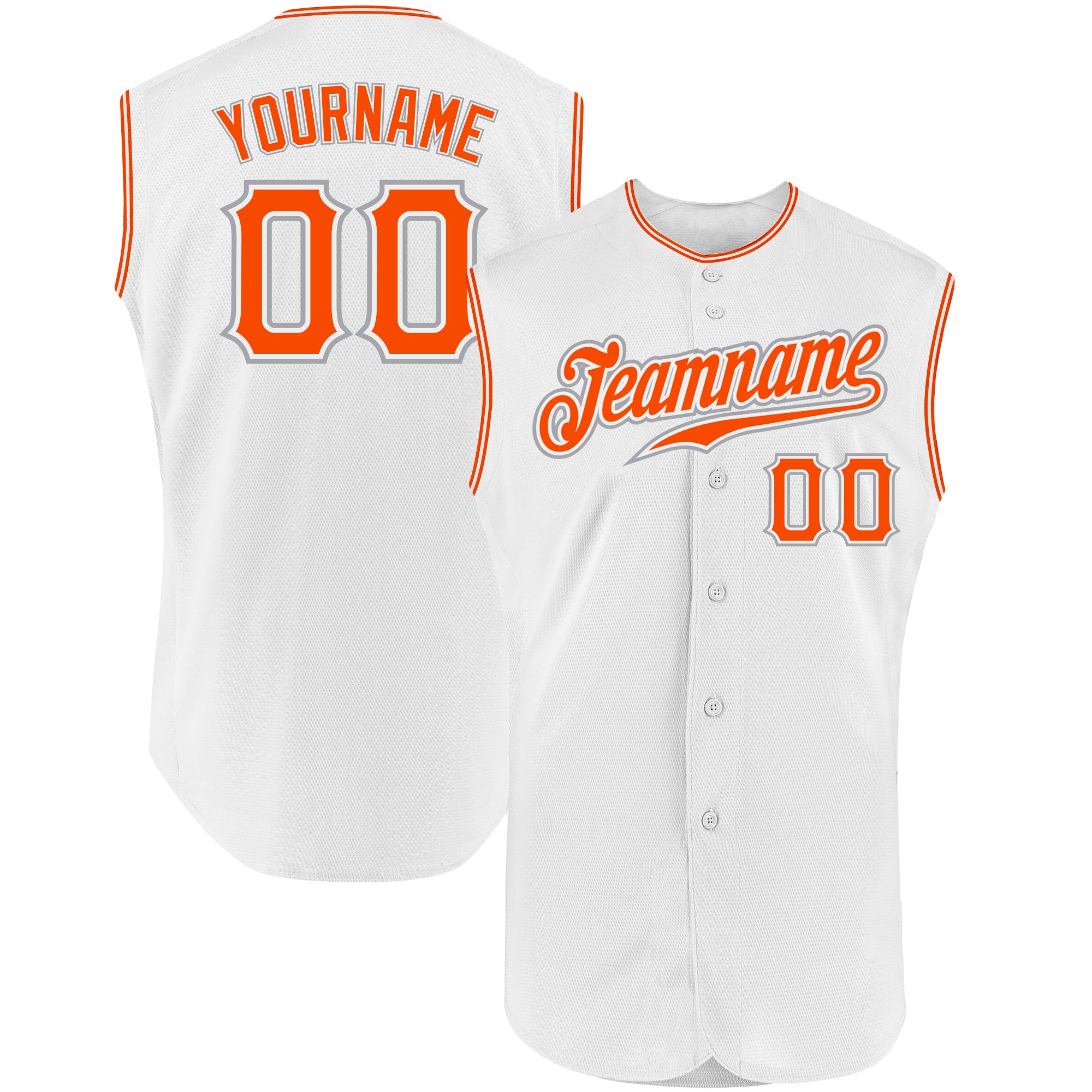 Custom-White-Orange-Gray-Sleeveless-Baseball-MLB-Jersey-7937