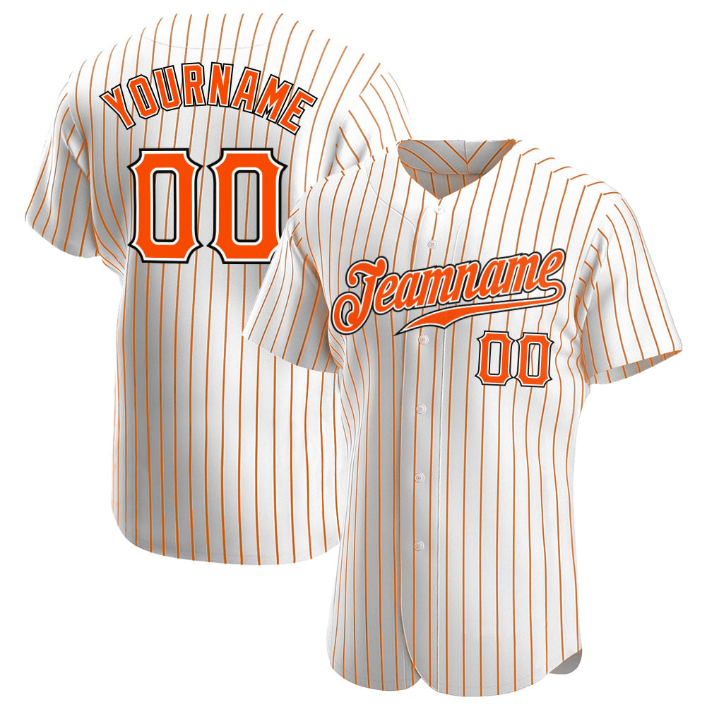 Custom-White-Orange-Pinstripe-Orange-Black-Baseball-MLB-Jersey-2204