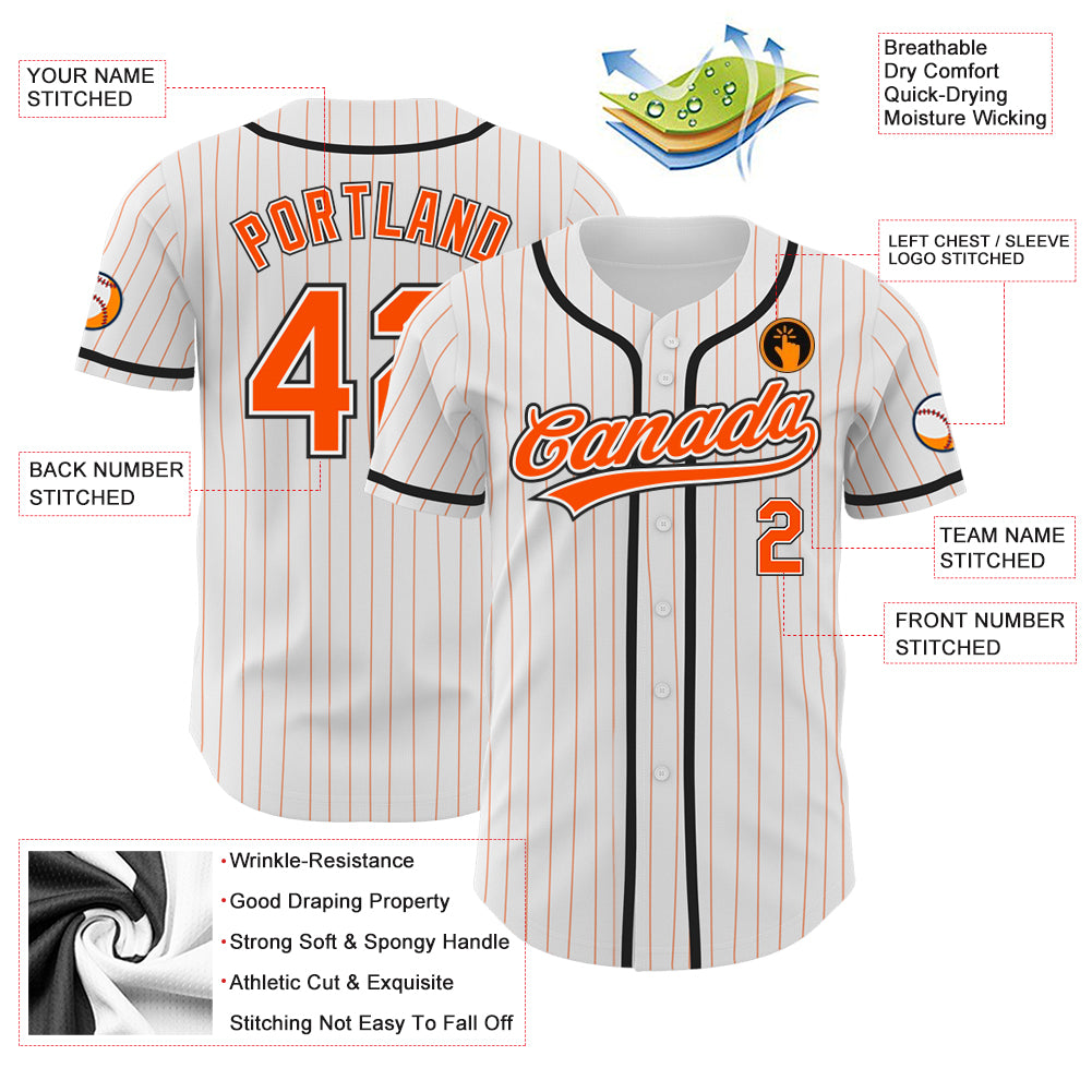 Custom-White-Orange-Pinstripe-Orange-Black-Baseball-MLB-Jersey-3710