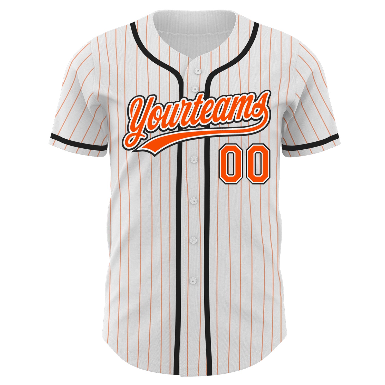 Custom-White-Orange-Pinstripe-Orange-Black-Baseball-MLB-Jersey-3786
