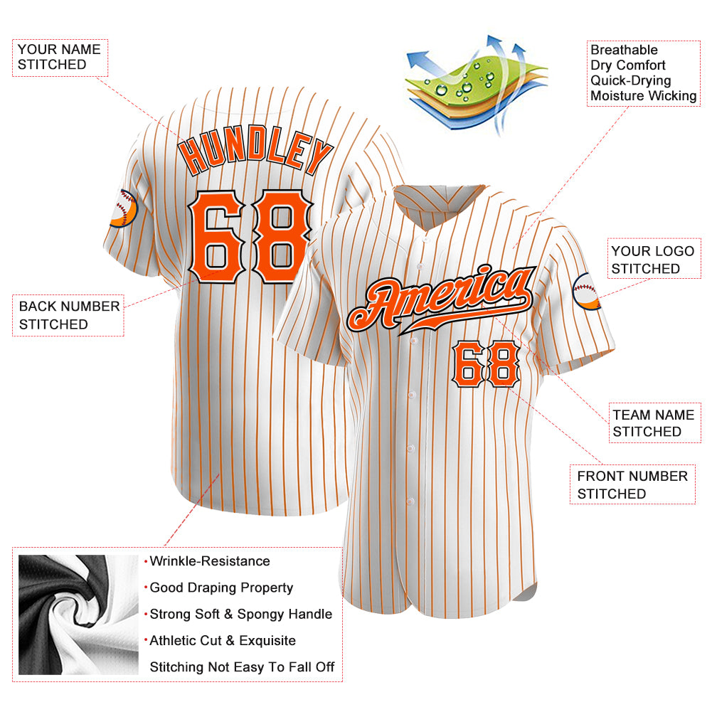 Custom-White-Orange-Pinstripe-Orange-Black-Baseball-MLB-Jersey-4275