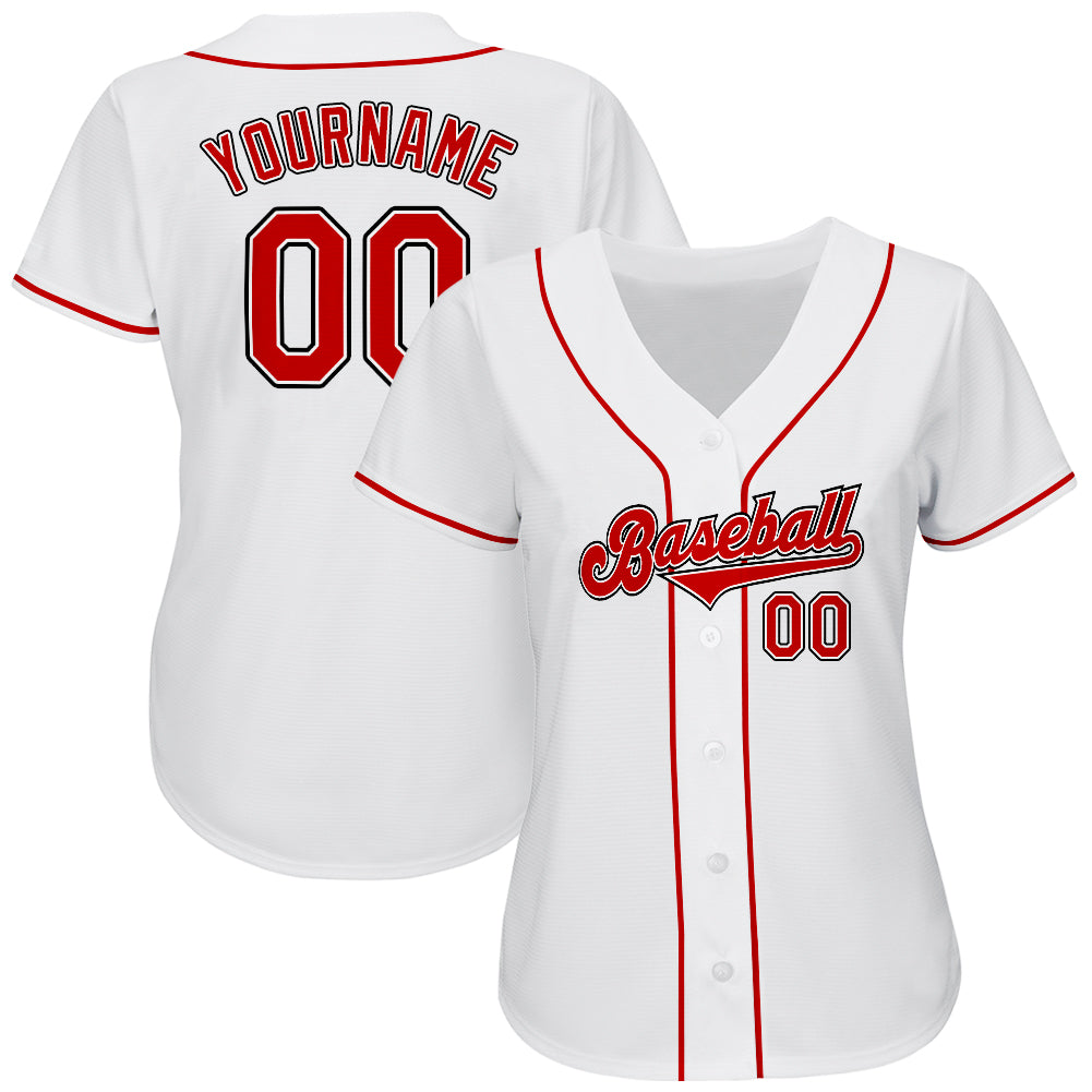 Custom-White-Red-Black-Baseball-MLB-Jersey-5448