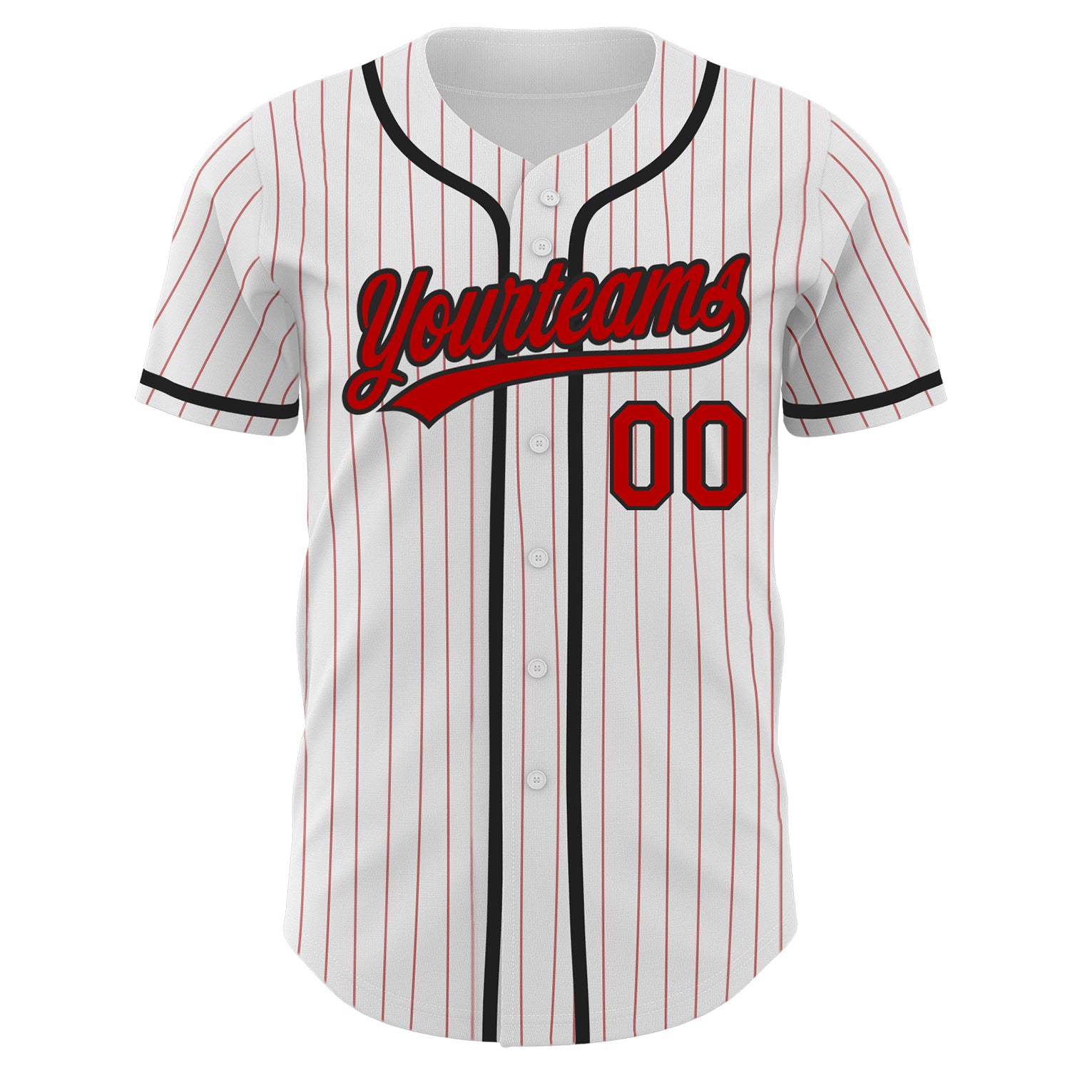 Custom-White-Red-Pinstripe-Red-Black-Baseball-MLB-Jersey-8556