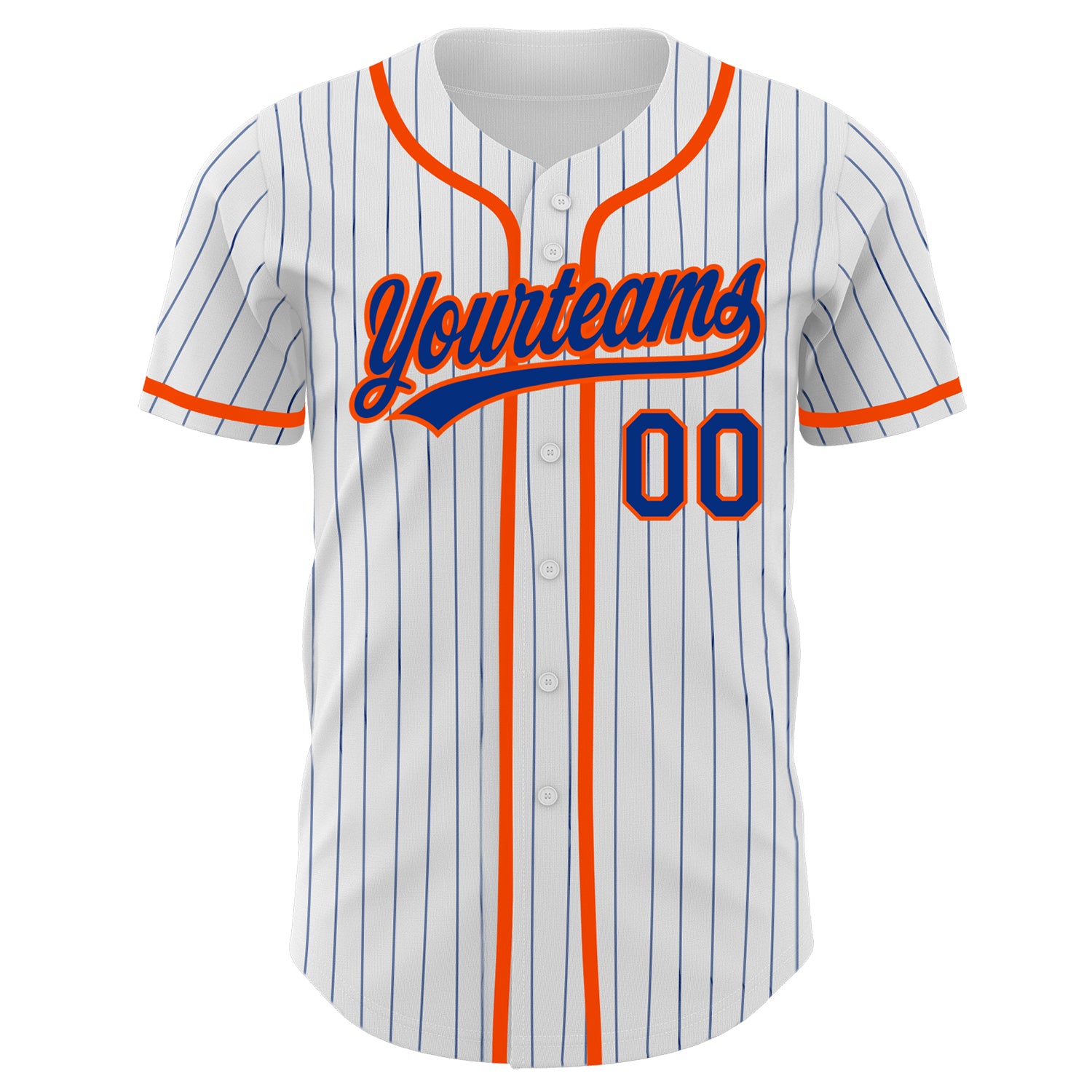 Custom-White-Royal-Pinstripe-Royal-Orange-Baseball-MLB-Jersey-2711