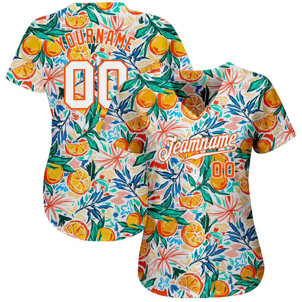 Custom-White-White-Orange-Design-Fruits-Baseball-MLB-Jersey-8317