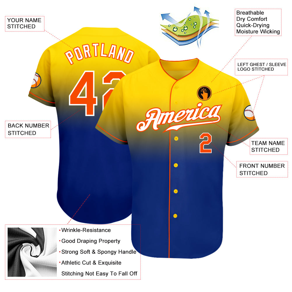 Custom-Yellow-Orange-Royal-Fade-Fashion-Baseball-MLB-Jersey-3095