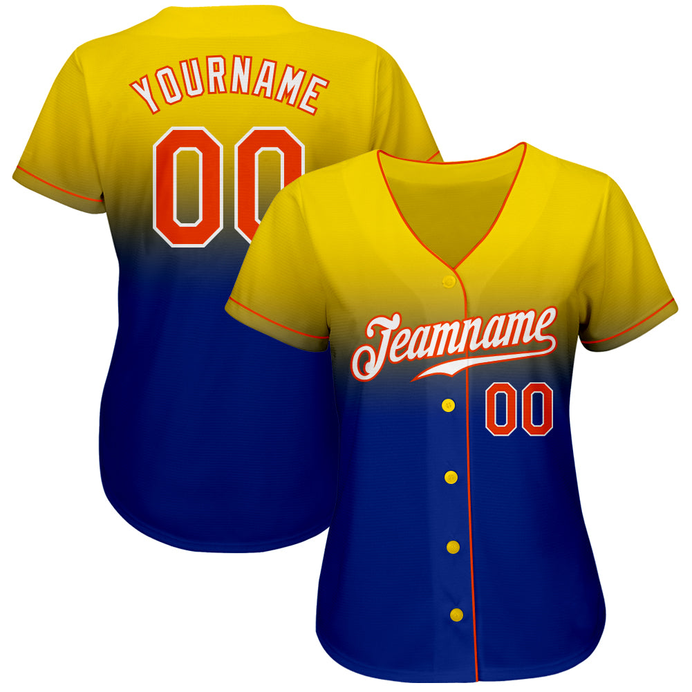 Custom-Yellow-Orange-Royal-Fade-Fashion-Baseball-MLB-Jersey-9642